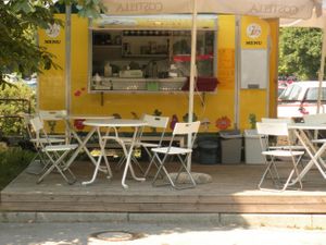 Mini restaurant at Loving Hut Siska - Food Truck in Ljubljana