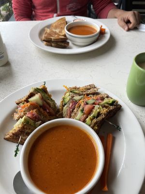 The veggie club and Reuben. Both were great!  at Cafe One in Fort Bragg