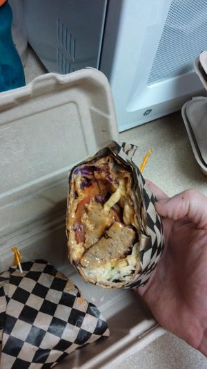  Coconut Buffalo Seitan Wrap at No Bones About It - Food Truck in Seattle
