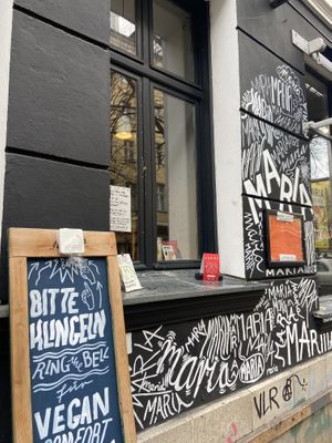 Window for ordering and getting food at MARIA in Berlin