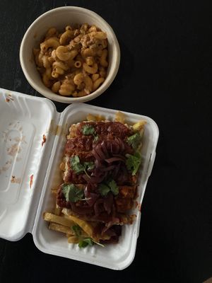 hamburger helper mac n cheese + loaded fries  at MARIA in Berlin