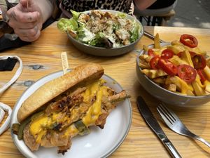 Philly Cheese Steak und Caesar Salad  at MARIA in Berlin