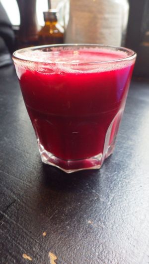 Pressed fruit juice at MARIA in Berlin