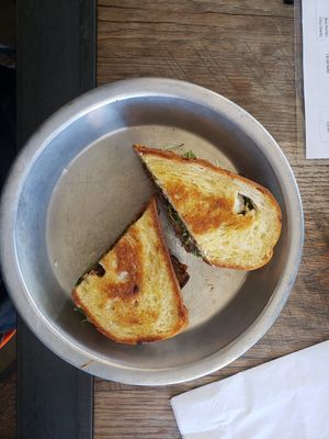 Plantloaf Sandwich on Sourdough with Apple butter and Sriracha at Brown Dog Deli in Charleston