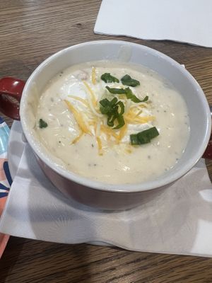 Vegan potato soup #Veganuary at Brown Dog Deli in Charleston