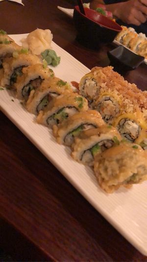 I believe the back is the jade roll and front is hungry roll. Not positive but You can never go wrong with any roll here.   at Sushiko in Jacksonville