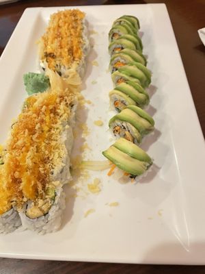 Party roll, Veggie dragon roll and Sweet forest roll  at Sushiko in Jacksonville