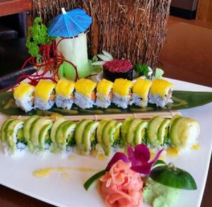 Beautiful presentation of vegan rolls from Sushiko at Sushiko in Jacksonville