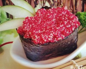 Faux-Roe made with Amaranth Seed and beet juice at Sushiko in Jacksonville