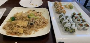 Fried rice and sushi rolls  at Sushiko in Jacksonville