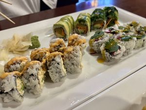 Pickle Pickle roll, Green House roll, and Buddha roll  at Sushiko in Jacksonville