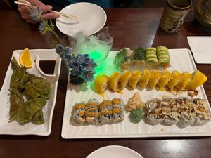 Yasai Dumplings, Pickle pickle roll, Mango Heaven, Buddha roll, Garlic roll   at Sushiko in Jacksonville