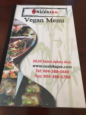 Full menu! at Sushiko in Jacksonville