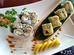 Garlic Roll and Wasabi Peas roll from Sushiko, both vegan at Sushiko in Jacksonville