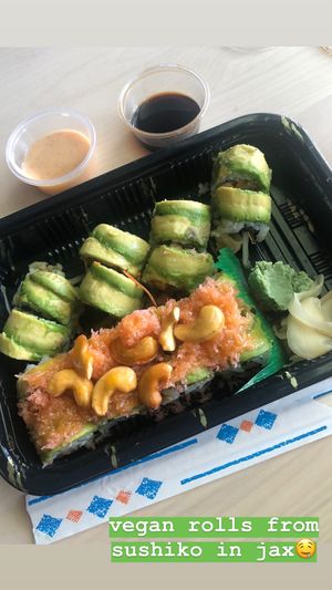 Two vegan rolls. I can’t recall their names rn tho! Haha. Both were yummy.  at Sushiko in Jacksonville