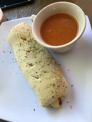 Italian calzone with chipotle sauce  at Urban Beans in Phoenix