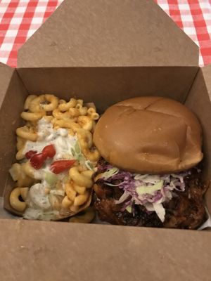 Food was great! Loved the bbq pulled jackfruit. The price is affordable for what you get. This meal was $13. Customer service was good. Was asked to wear a mask. 👎🏻 ...💉 at Dharma Southern Chick'n in Orlando