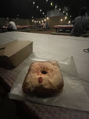 Strawberry donut  at Dharma Southern Chick'n in Orlando
