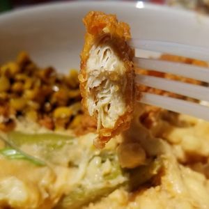 Close up of the chiken. Delicious at Dharma Southern Chick'n in Orlando