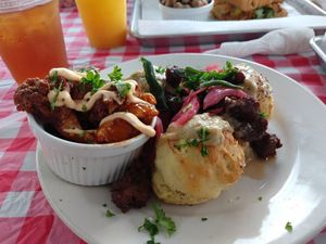 Biscuits and gravy at Dharma Southern Chick'n in Orlando
