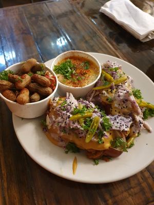 Flawda slaw Dawgs yum!!!! at Dharma Southern Chick'n in Orlando