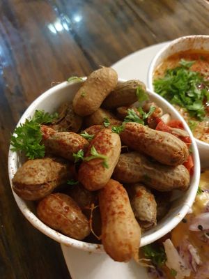 Boiled peanuts! at Dharma Southern Chick'n in Orlando