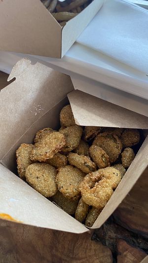 Fried pickles  at Dharma Southern Chick'n in Orlando