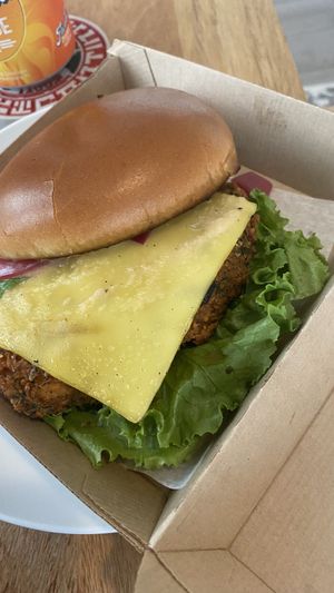 Caesar chickn sandwich   at Dharma Southern Chick'n in Orlando