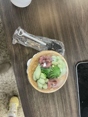 Vegan chocolate mousse flower cup!  at Dharma Southern Chick'n in Orlando