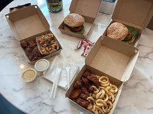 the spread at Dharma Southern Chick'n in Orlando