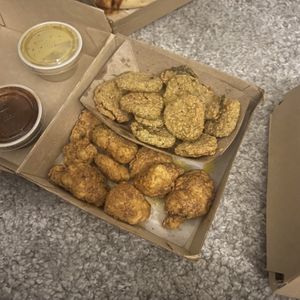 kids nugz w fried pickles  at Dharma Southern Chick'n in Orlando