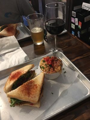 Florida Fried Green Tomato & Mac n' Cheese at Dharma Southern Chick'n in Orlando