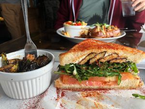 TLT and Brussel Sprouts  at Dharma Southern Chick'n in Orlando