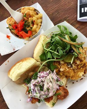 Sliders & Mac n cheez!!! at Dharma Southern Chick'n in Orlando