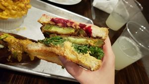 Fried tomato sandwich at Dharma Southern Chick'n in Orlando
