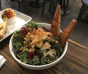 One of their 2 spectacular salad; this one had a marinated (inner) watermelon rind. at Dharma Southern Chick'n in Orlando