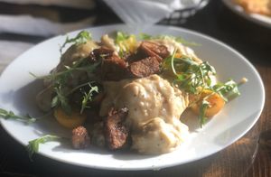 Biscuits and Gravy at Dharma Southern Chick'n in Orlando