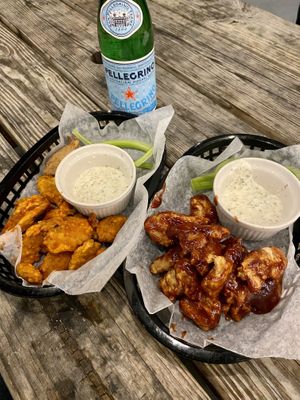Buffalo and bbq Dixie wings at Dharma Southern Chick'n in Orlando