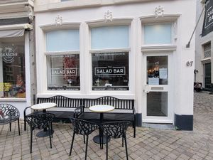 Front, some outdoor seating at The Salad Bar in Maastricht
