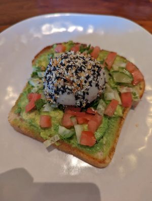 Avocado toast w Yo Egg (poached!) at Veggie Grill by Next Level - Tustin Marketplace in Irvine