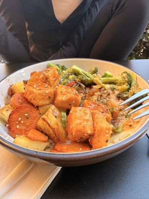 Citrus glazed tofu bowl  at Veggie Grill by Next Level - Tustin Marketplace in Irvine