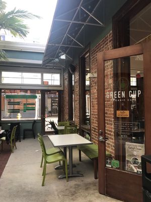 Patio seating at Green Cup Cafe in Fort Myers