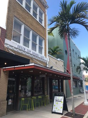 Street entrance at Green Cup Cafe in Fort Myers
