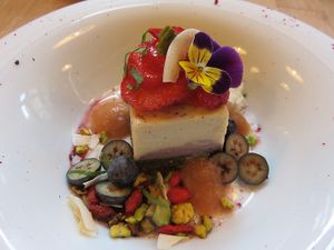 dessert at Reliva in Bruges