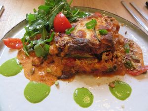 lasagne at Reliva in Bruges
