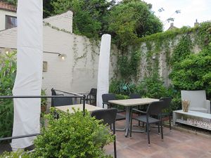 terrace at back at Reliva in Bruges