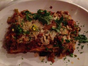 lasagna at Reliva in Bruges