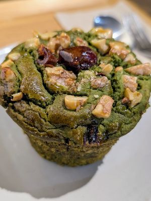 Green tea & dates rice flour muffin at Smoothie etc. in Kyoto