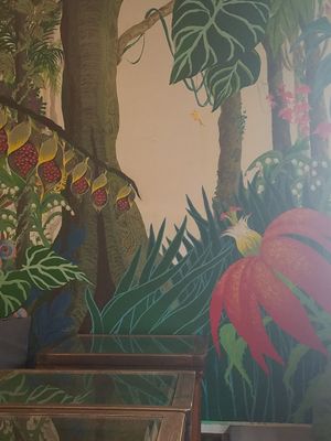 mural in cafe at Smoothie etc. in Kyoto