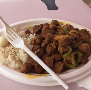 seitan curry & rice!  at kVegan in Tenerife